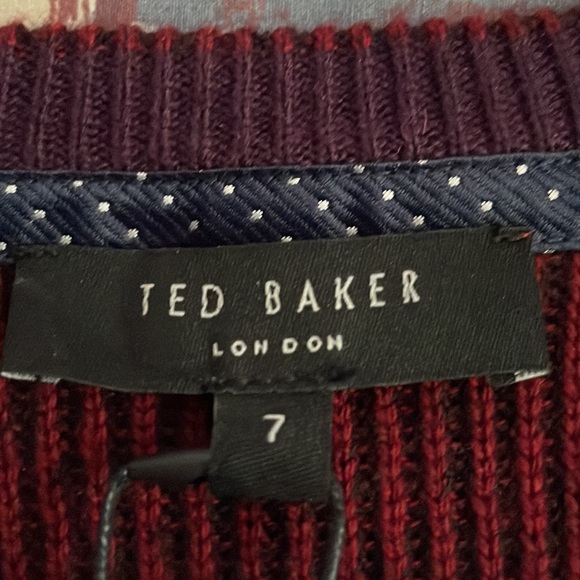 Ted Baker Men’s sweater size 7. Dark red woven. - Picture 8 of 8